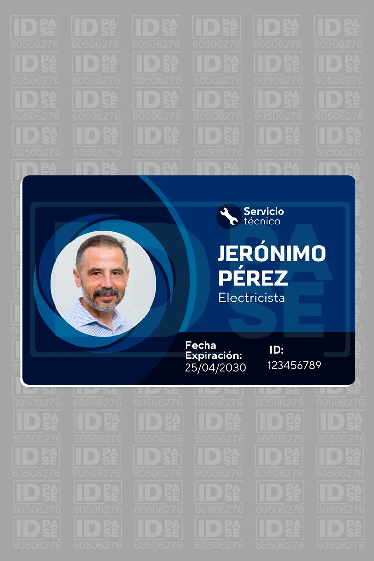 Credenciales PVC para Servicio Técnico Electricista